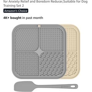 $5 if Bundled! Gray and Cream Silicone Dog Lick Mat Set